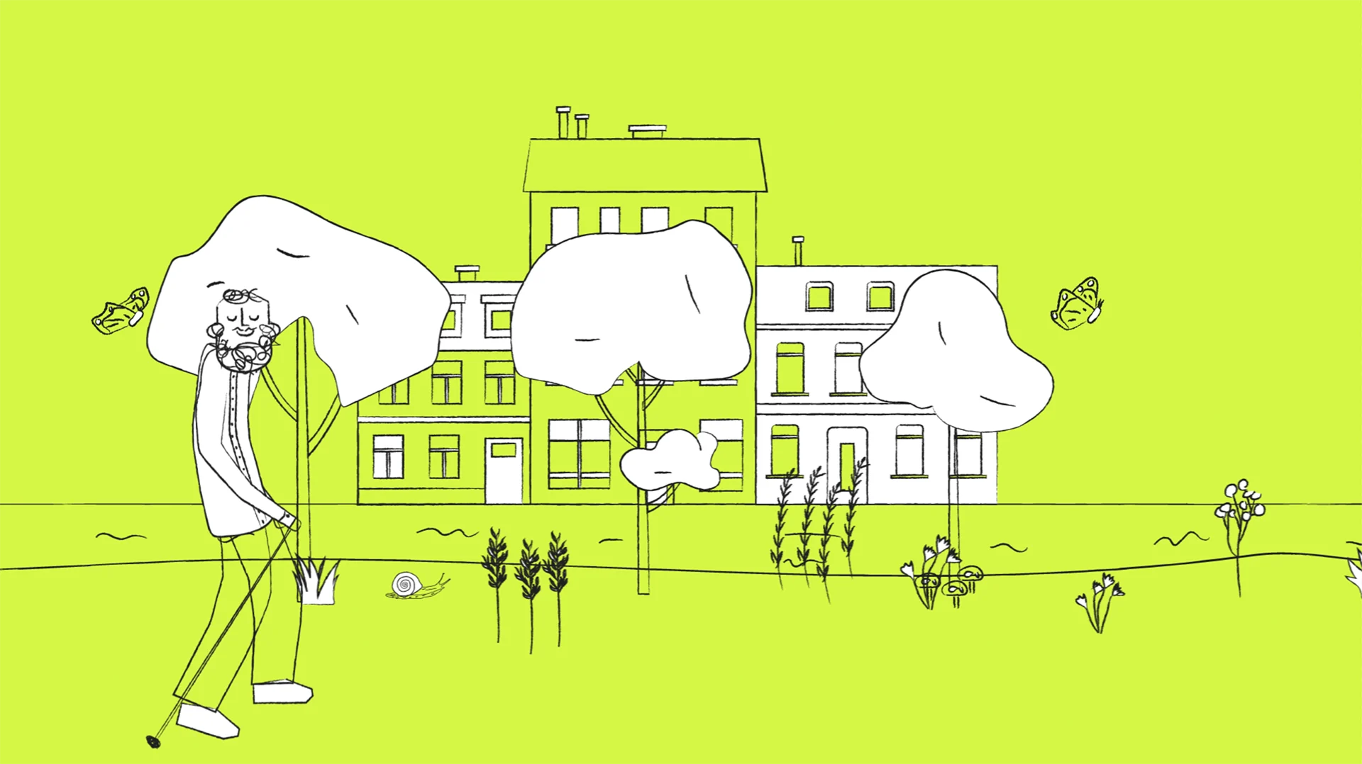 Cornland Studio - Dessin d'une ville en 2D sur fond vert